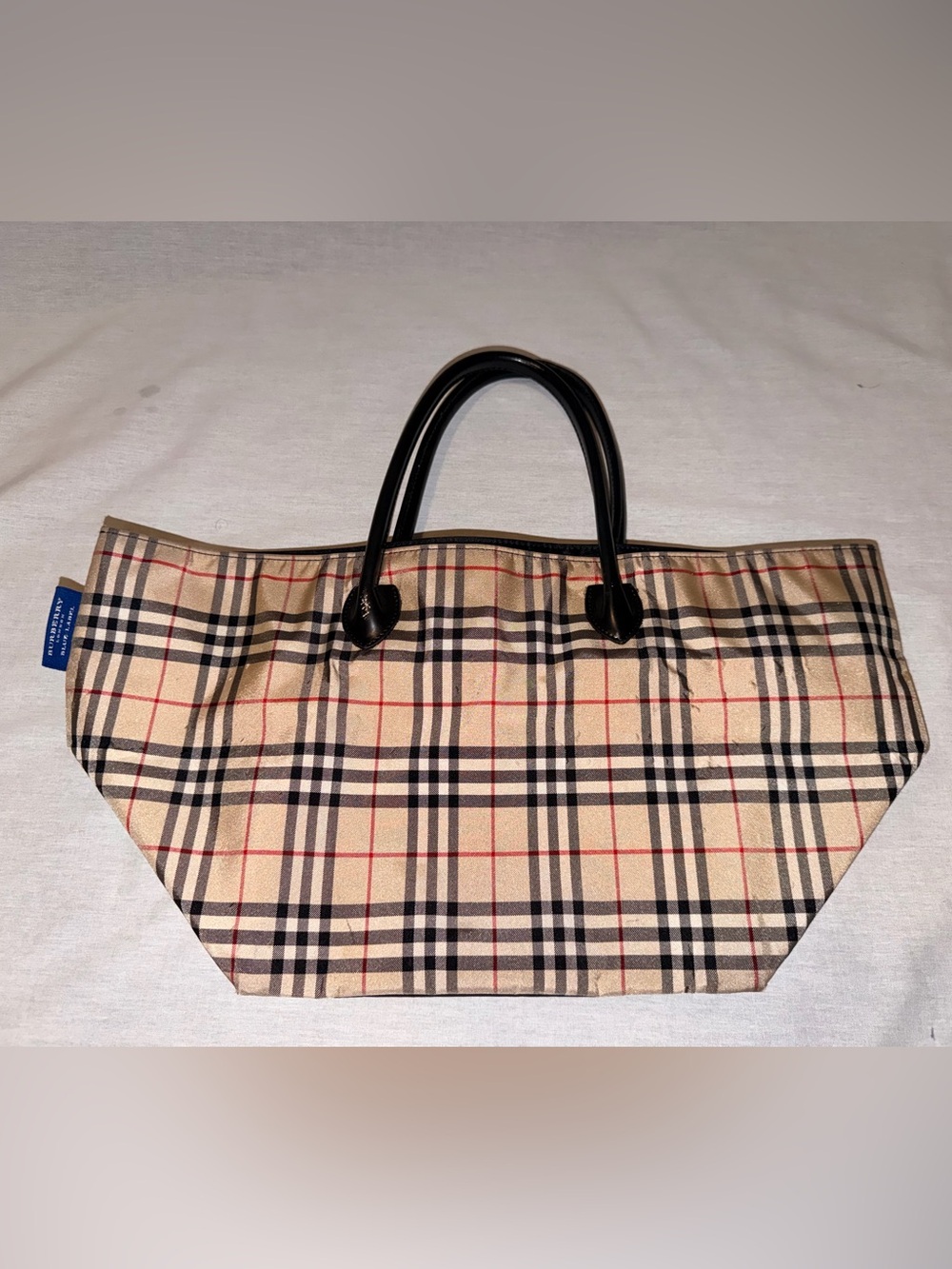 Burberry Blue Label Nova Check Canvas Zipper Tote Bag - Picture 10 of 16